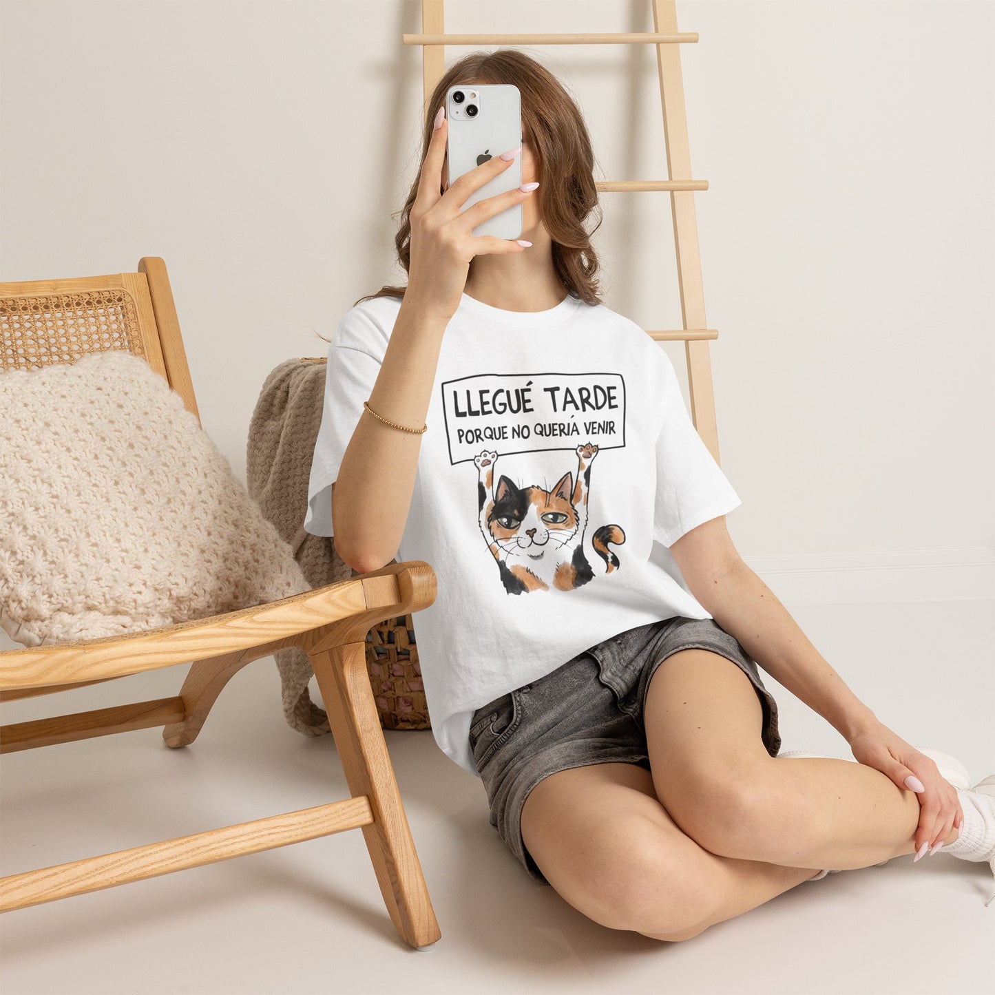Divertida Camiseta Grafica Llegué Tarde Porque No Quería Venir" Unisex Heavy