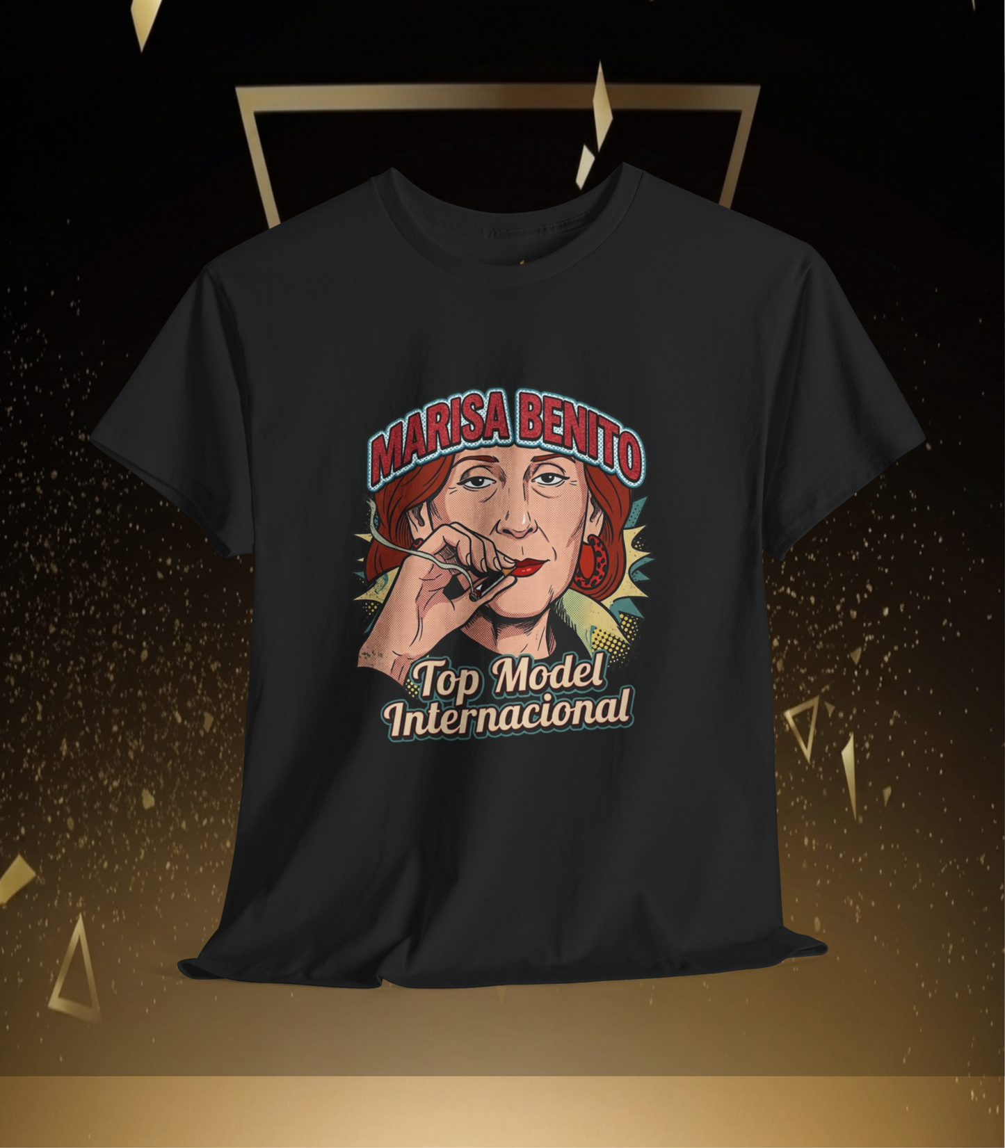 Divertida Camiseta Marisa Benito "Top Model Internacional" Graphic Tee — estilo Retro