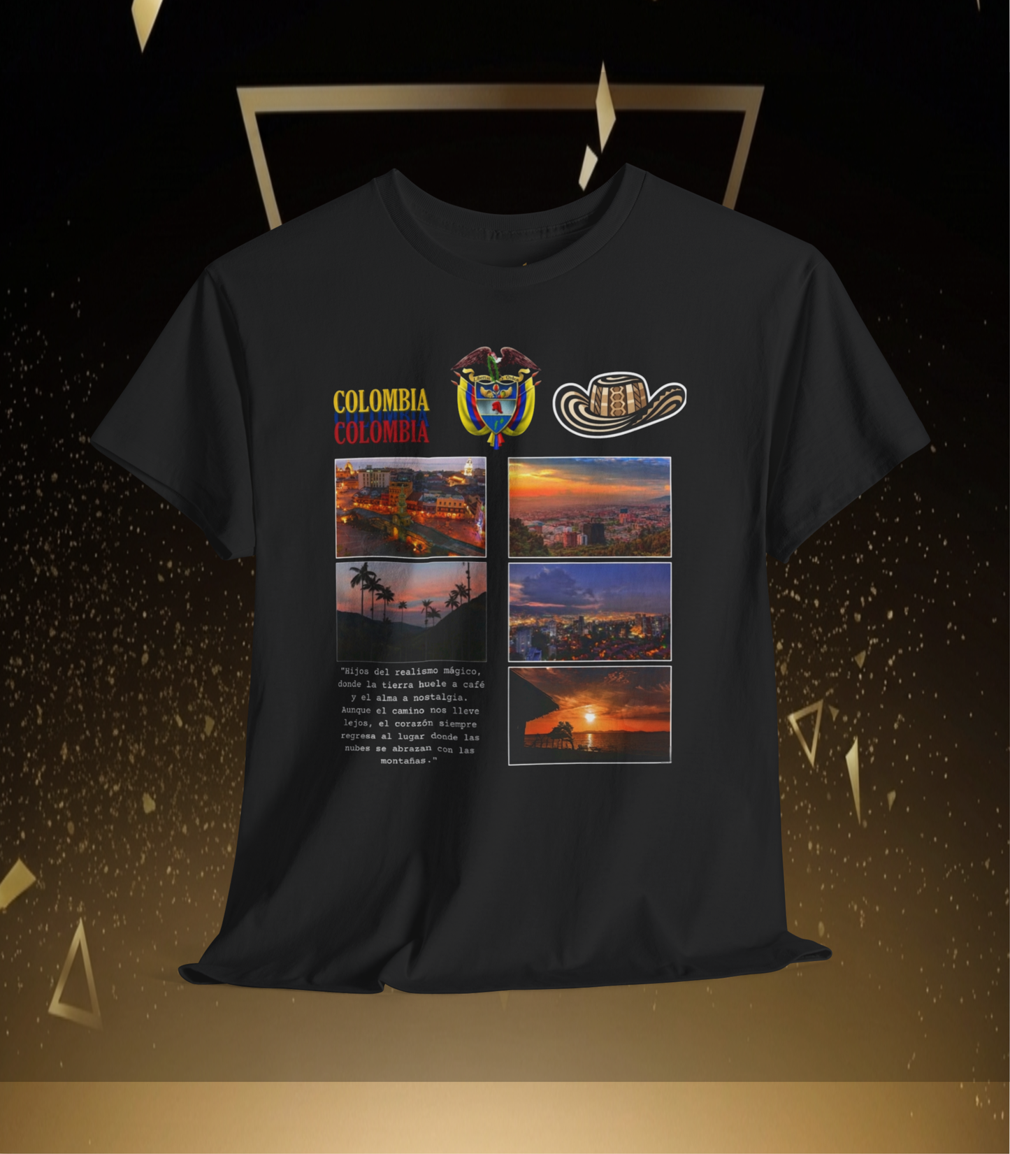 Colombia Travel Sunset Unisex Heavy Cottón