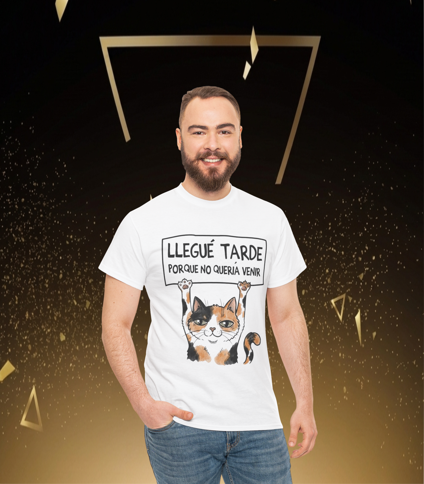 Divertida Camiseta Grafica Llegué Tarde Porque No Quería Venir" Unisex Heavy
