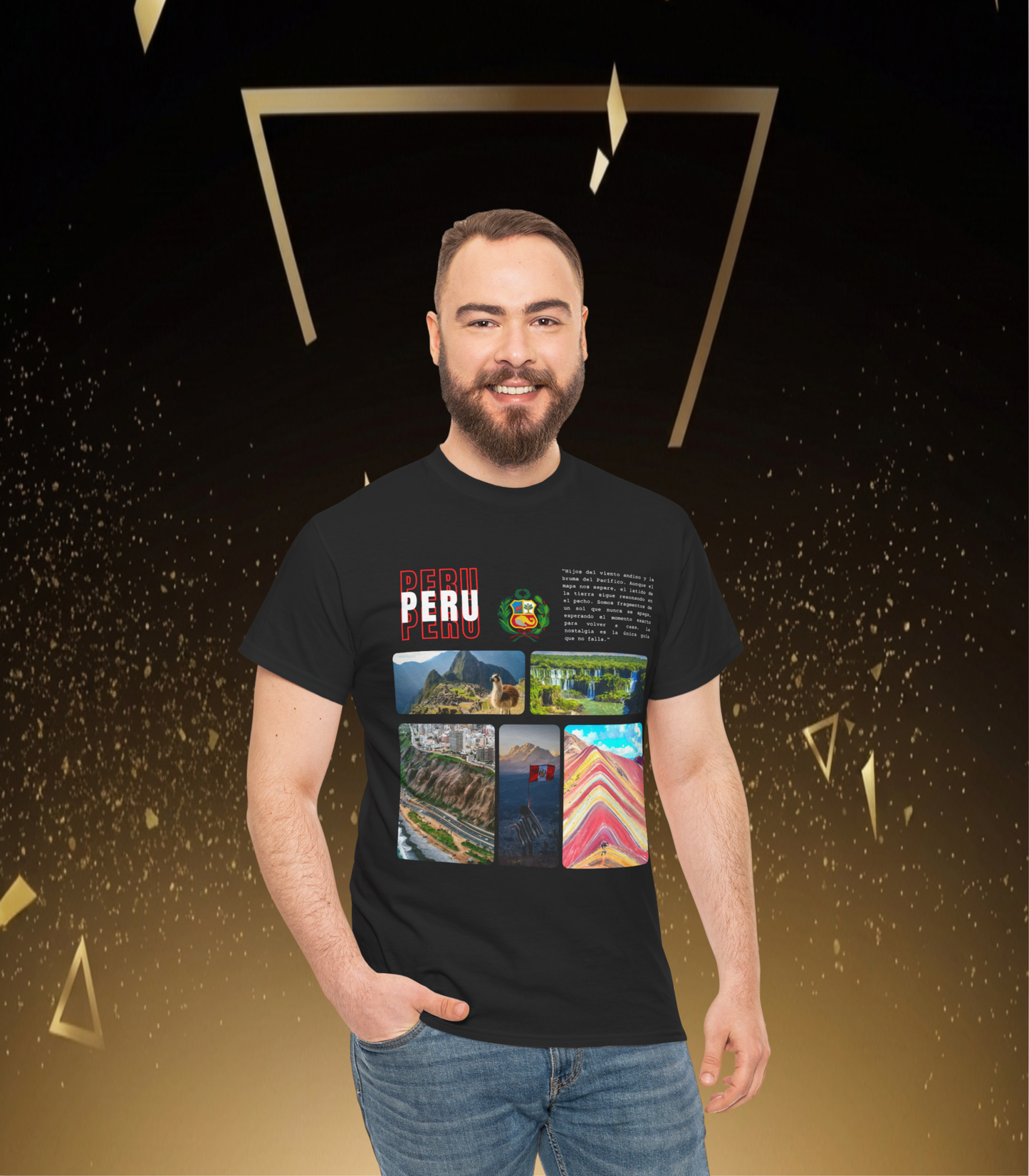 Camiseta Peru Travel Nostalgia, Unisex Heavy