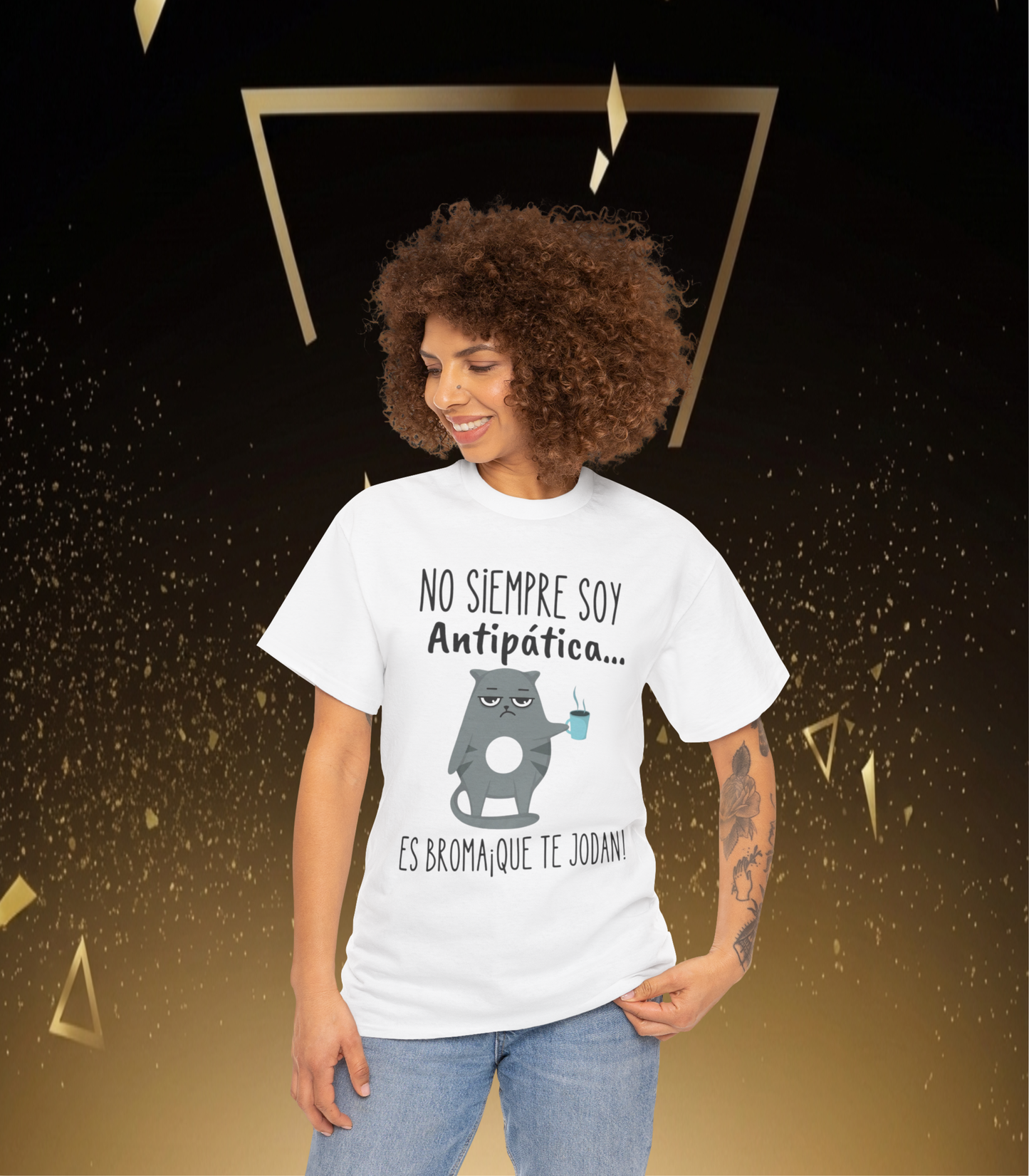 Divertida Camiseta, No Siempre Soy Antipática Tee Heavy